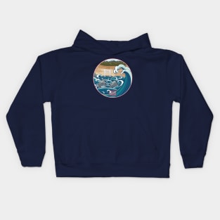 Big Wave in Itoshima Kids Hoodie